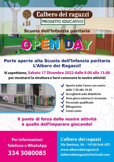 OPEN DAY – 𝗦𝗮𝗯𝗮𝘁𝗼 𝟭𝟳 𝗗𝗶𝗰𝗲𝗺𝗯𝗿𝗲 𝟮𝟬𝟮𝟮 dalle 9.00 alle 13.00